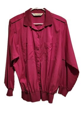 Vintage Diane Von Furstenberg Woman 1980s Blouse Magenta Size 38/18W